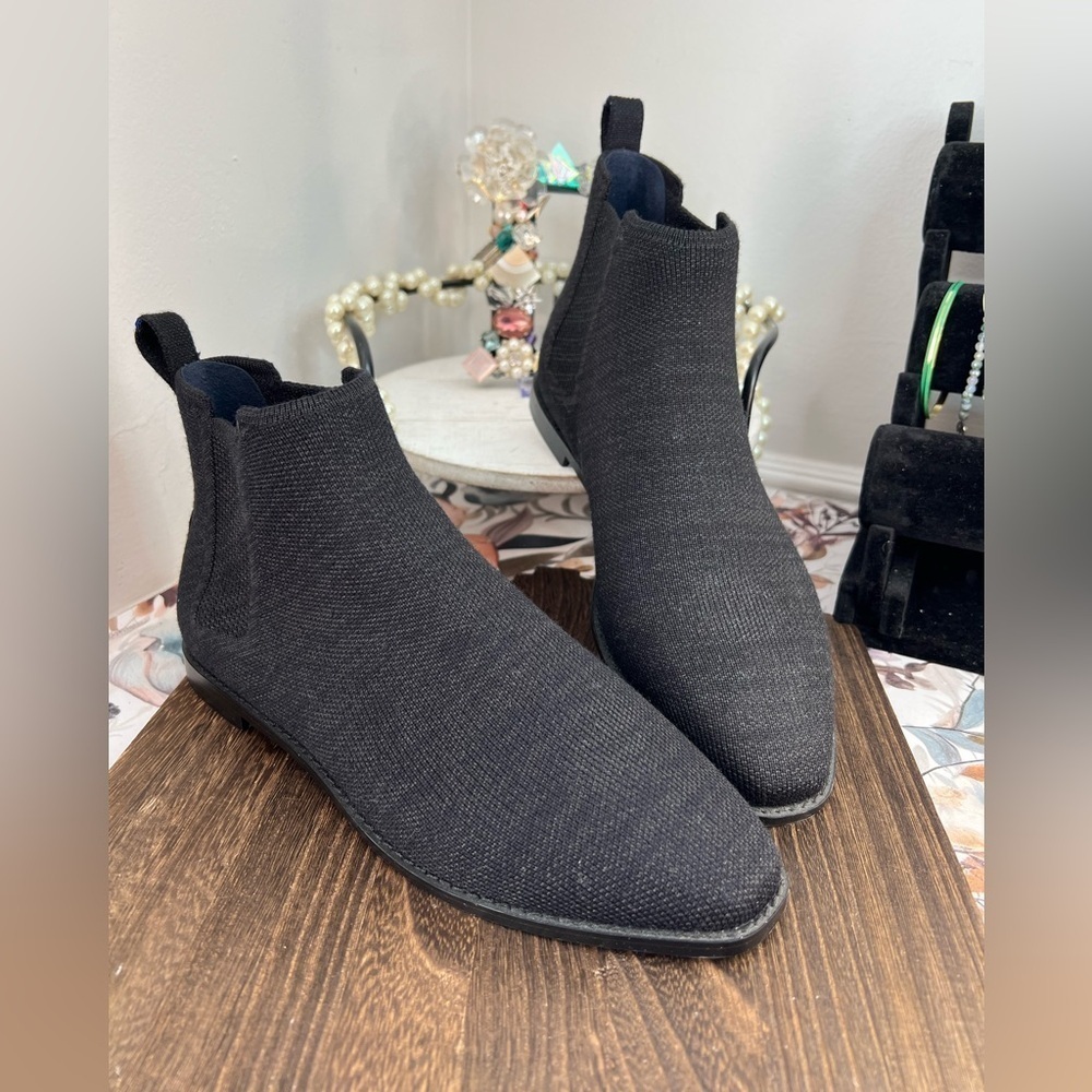 Rothy’s The Merino Wool Ankle Chelsea Boot Black & Gray Size 8